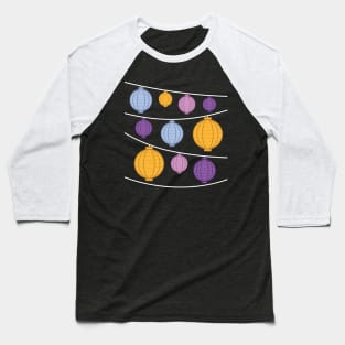 Lanterns | Purple Pink Orange Yellow Gray Baseball T-Shirt